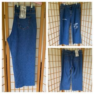 Jeanswear Distressed Wide Leg Denim Jeans SZ 36 NWT